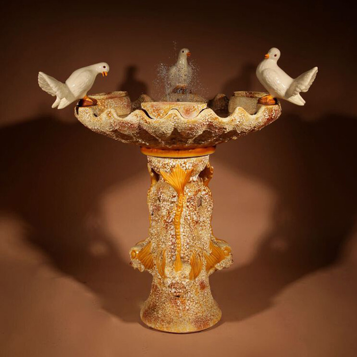 Unusual Vallauris Ceramic Free Standing Centre Fountain